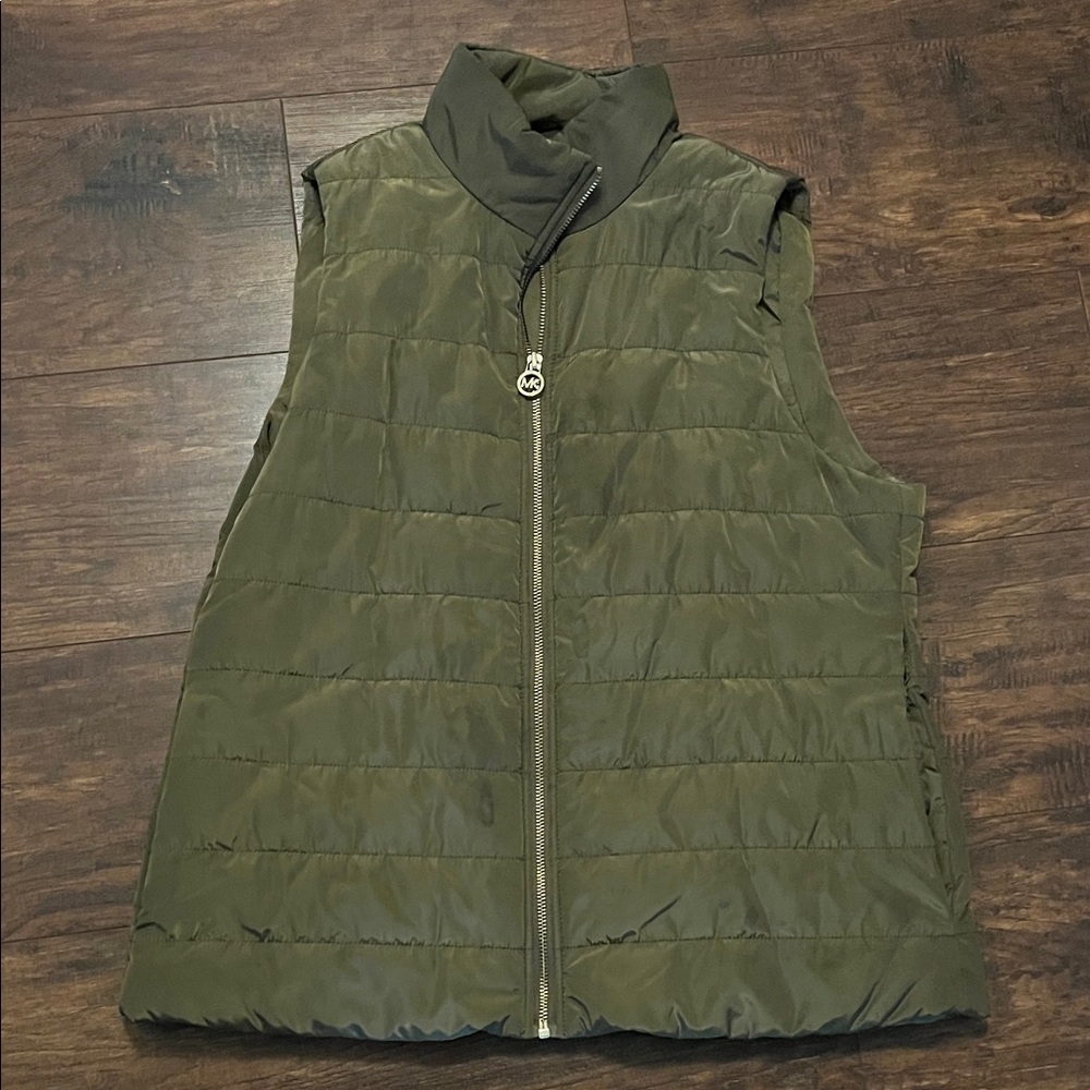 Michael Kors Dark Green Women's Quilted Puffer Vest
